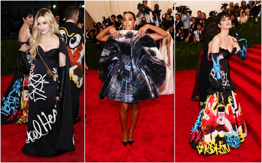 Estrafalarias fueron Madonna, Solange Knowles y Katy Perry. 