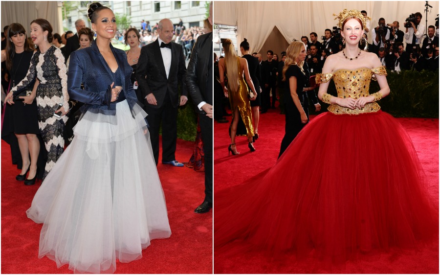 Con tutus, Alicia Keys y Karen Elson. 