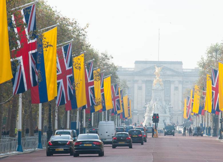 Así se ven las calles de Londres por la visita de Estado del presidente Santos que comenzará hoy. FOTO AP