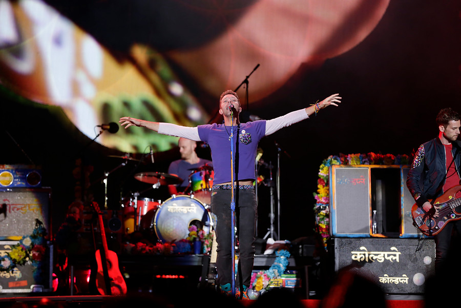 Dos horas duró el concierto de los británicos en Bogotá. FOTO Colprensa