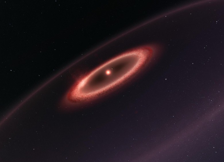 Esta ilustración artística muestra cómo pueden ser los cinturones de polvo alrededor de la estrella más cercana al Sistema Solar, Próxima Centauri. FOTO ESO/M. Kornmesser