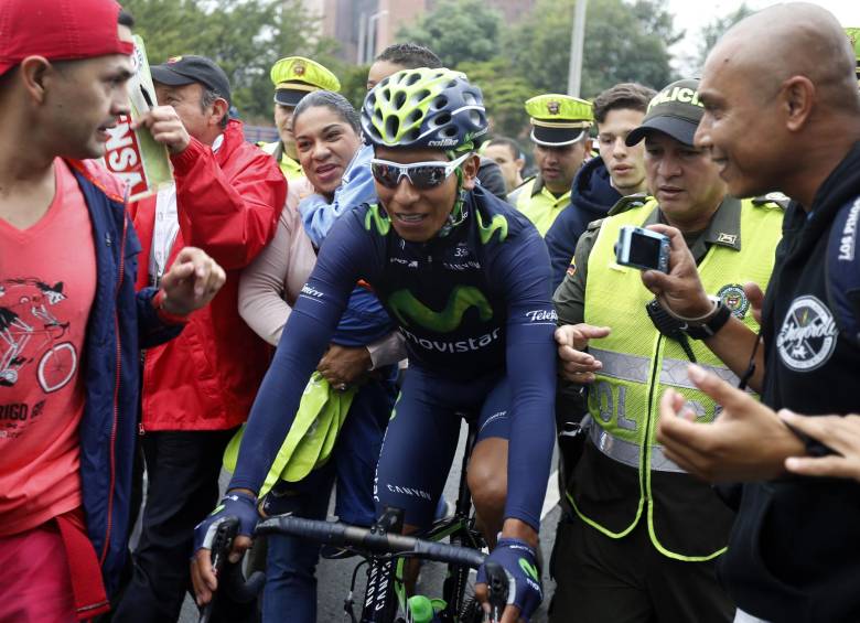 Nairo Quintana sufrió una leve caída en el Campeonato Nacional de Ciclismo. Foto: Jaime Pérez