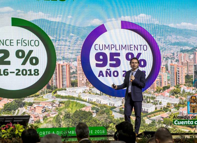 Gutiérrez aseguró que su Plan de Desarrollo alcanzó el 72 % de cumplimiento en 2018. Estimó que, al cierre de 2019, alcanzará el 95 % de los objetivos prometidos. FOTO juan antonio sánchez