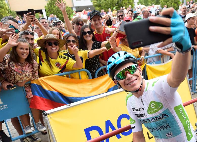 Miguel Ángel López es una de la figuras del ciclismo mundial. Ha tenido duras caídas y lesiones, pero su fortaleza para levantarse es admirable. FOTO AFP
