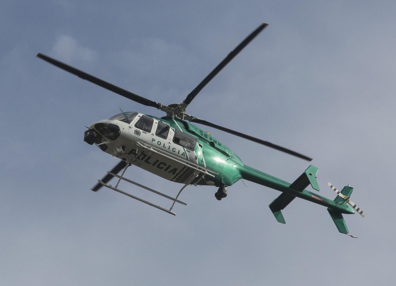 Este es el helicóptero Bell 407 que fue donado por la Policía Nacional para reforzar la seguridad en Medellín.Foto: Manuel Saldarriaga Quintero