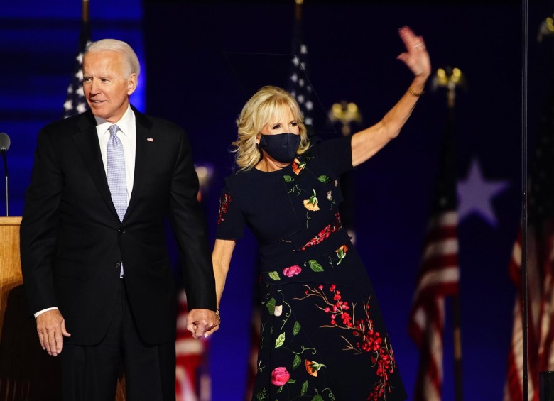 Presidente electo de Estados Unidos Joe Biden junto a la futura primera dama Jill Biden. FOTO: EFE