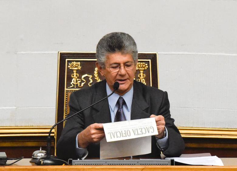 Henry Ramos, presidente de la Asamblea Nacional de Venezuela. FOTO AFP