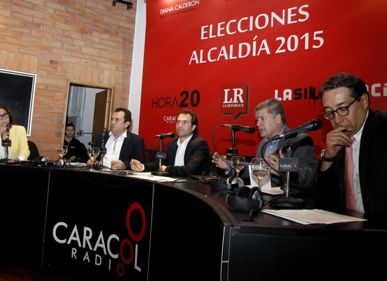 Federico Gutiérrez, Alonso Salazar y Juan Carlos Vélez, expusieron sus principales propuestas para Medelín. FOTO jaime pérez
