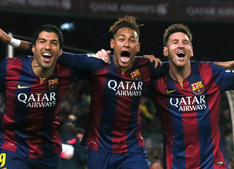Barcelona derrotó 3-1 al Atlético de Madrid, con goles de Neymar, Suárez y Messi, llegó a 41 puntos y se puso a uno del líder, Real Madrid. FOTO REUTERS