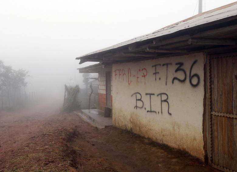 Vereda El Orejón en el municipio de Briceño dónde se reunieron el Gobierno de Colombia, las Farc y la ONG Ayuda Popular, para identificar las zonas afectadas por las minas antipersonales. Foto: Jaime Pérez Munévar.