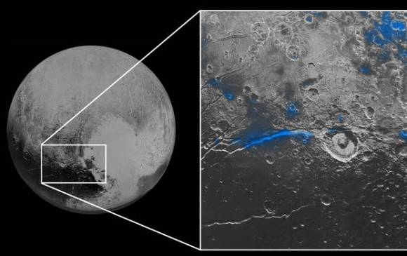 Región con hielo de agua. Foto Nasa/JHUAPL/SwRI