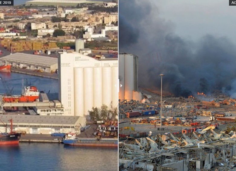 En imágenes | El antes y después de las explosiones en Beirut 