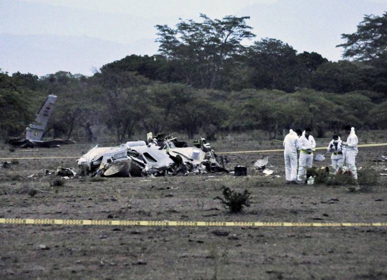 El trágico accidente en el que once militares de las Fuerzas Armadas de Colombia murieron y el cual se presentó en el municipio de Codazzi (Cesar). FOTO AFP