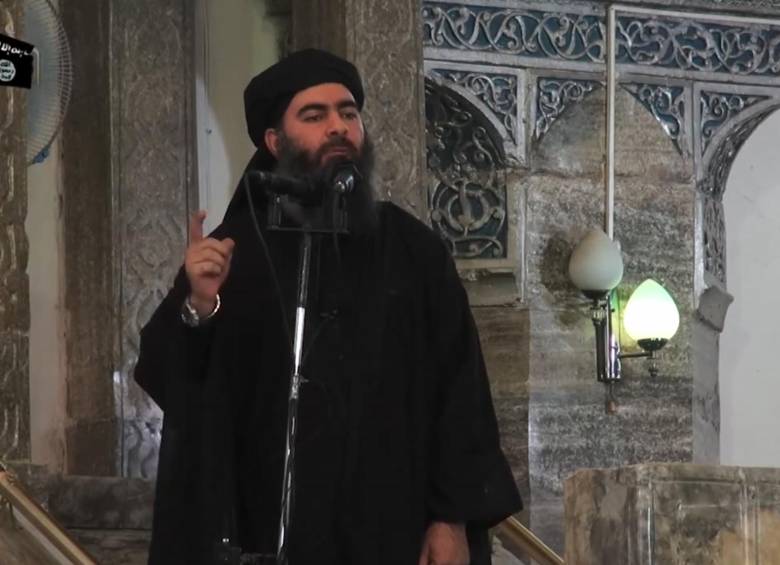 Esta captura de imagen de archivo tomada el 5 de julio de 2014 de un video de propaganda publicado por al-Furqan Media supuestamente muestra al líder del grupo yihadista del Estado Islámico (EI), Abu Bakr al-Baghdadi, también conocido como Califa Ibrahim. Foto: AFP