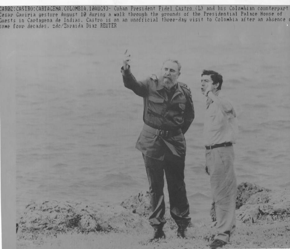 La visita de Castro a Gaviria no tuvo tinte oficial. El líder cubano llevaba cuatro décadas sin visitar Colombia. FOTO ARCHIVO