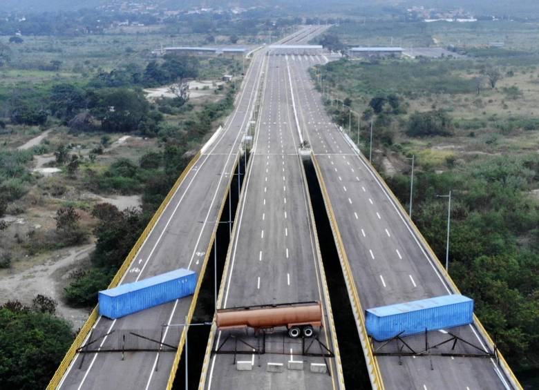 Frontera de Colombia y Venezuela bloqueada por el régimen de Maduro. FOTO: AFP