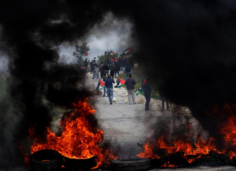 Las protestas palestinas se desarrollaron en diferentes puntos de la Franja de Gaza durante el fin de semana. FOTO efe