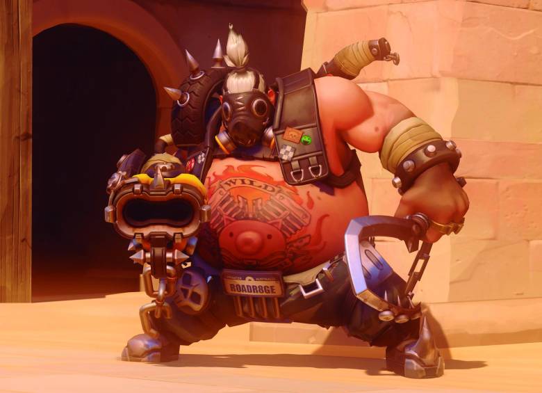 Roadhog, uno de los personajes que aparecen en el videojuego Overwatch. FOTO playoverwatch.com
