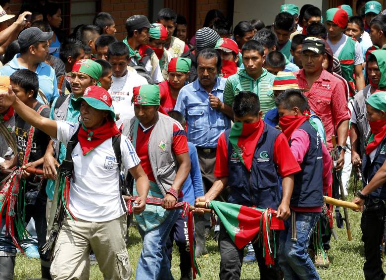 Guardia indígena en Toribio, Cauca. FOTO: Jaime Pérez