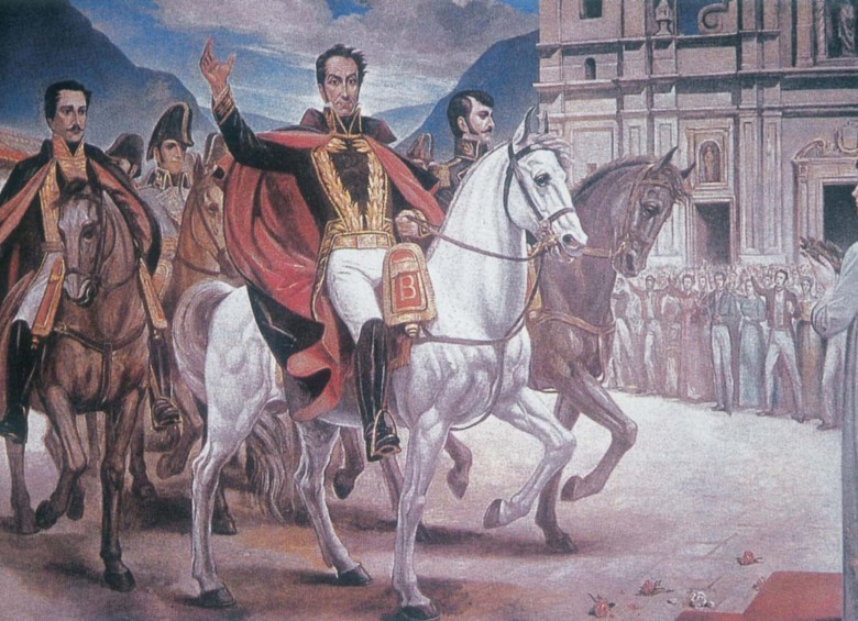 Entrada de Bolívar y su ejército a Santa Fe. Foto Colprensa