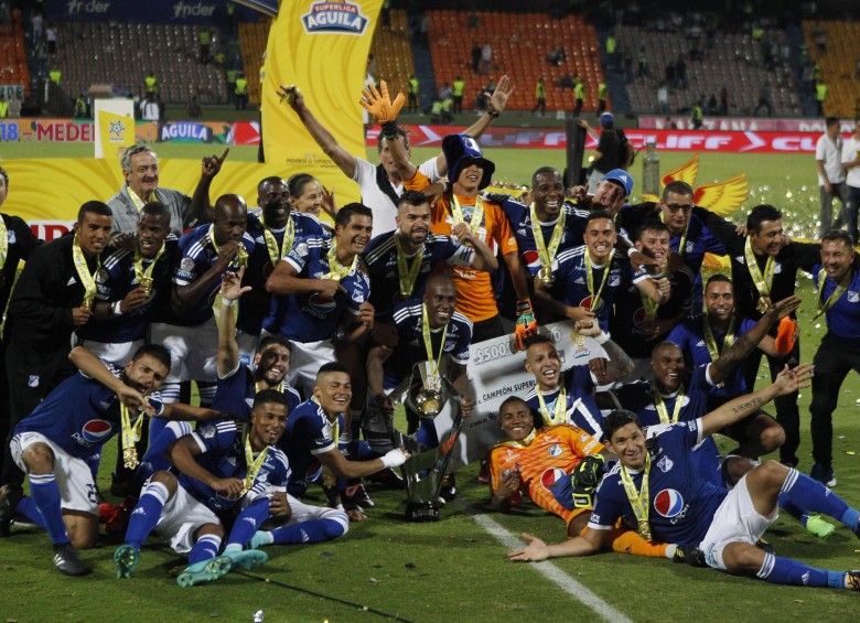 Millonarios ganó su primer título de Superliga tras ganarle 1-2 a Nacional en el Atanasio Girardot. FOTO EFE