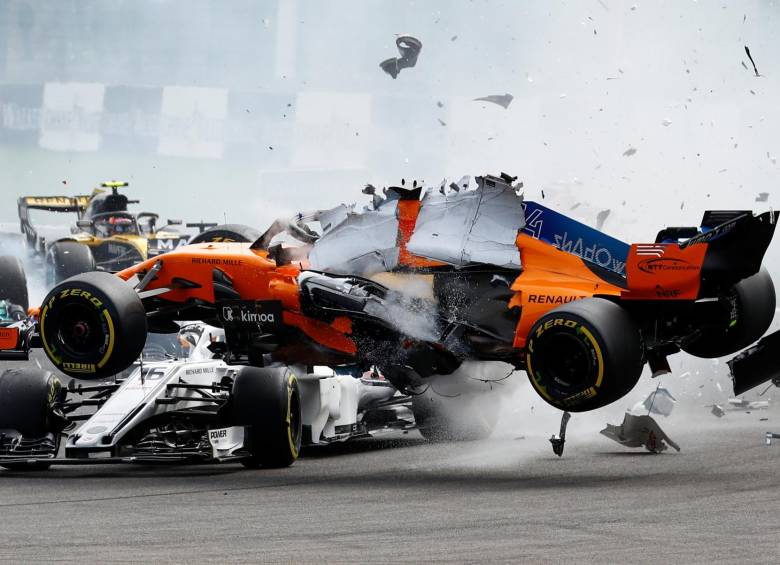 Así fue el choque de Fernando Alonso en el GP de Bélgica
