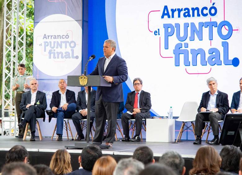 El presidente Duque hizo el anuncio el año pasado con el ministro de Hacienda, Alberto Carrasquilla, y del entonces ministro de Salud Juan Pablo Uribe. FOTO Presidencia