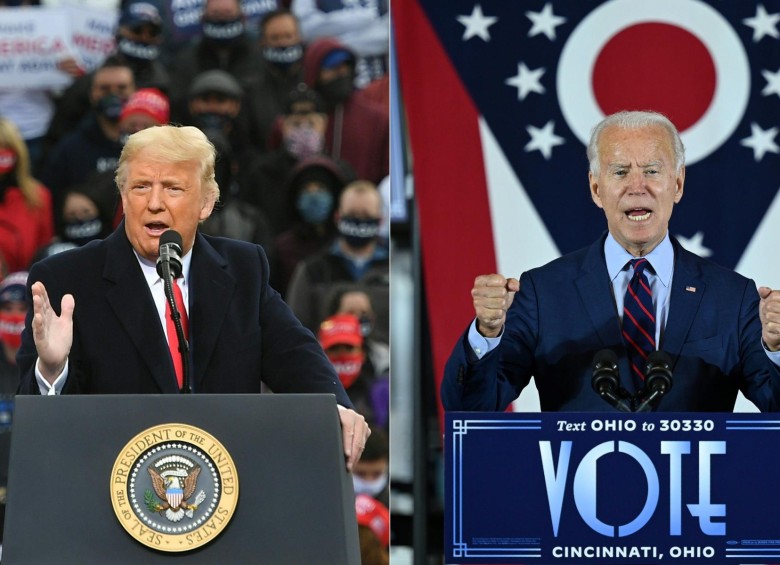 Donald Trump y Joe Biden, candidatos a la presidencia de Estados Unidos. FOTO: AFP