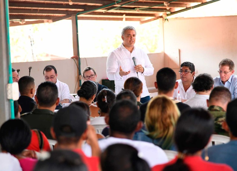EL presidente Iván Duque visitó el ETCR de Cesar. FOTO: Cortesía Presidencia