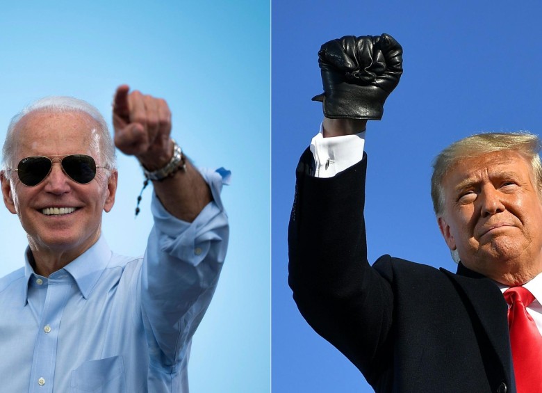 Joe Biden y Donald Trump. Resultados elecciones en Estados Unidos según las encuestas. FOTO: AFP