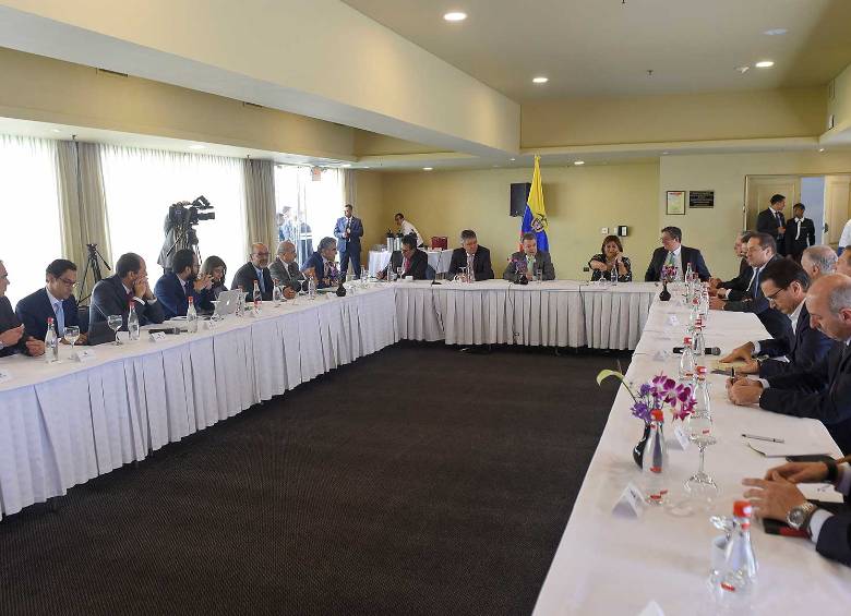 El presidente Juan M. Santos atendió ayer inquietudes de empresarios antioqueños. FOTO Cortesía Presidencia