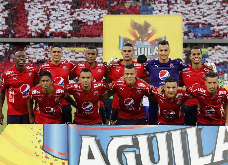 El equipo que asumió el juego de vuelta de la final ante Junior. Arriba, Juan F. Caicedo, Hernán Pertuz, Luis Tipton, Juan C. Saíz, David González, Juan D. Cabezas. Abajo, Christian Marrugo, Marlon Piedrahíta, Leo Castro, Luis C. Arias y Jhon Hernández. FOTO Juan A. Sánchez 