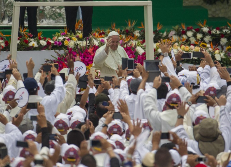 El 9 de septiembre de 2017 el Papa Francisco estuvo en Medellín. Habló de paz y del servicio a Cristo. FOTO Manuel Saldarriaga