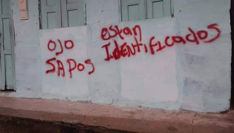 La población manifestó temor por esta llegada de hombres armados. FOTO: Cortesía. 