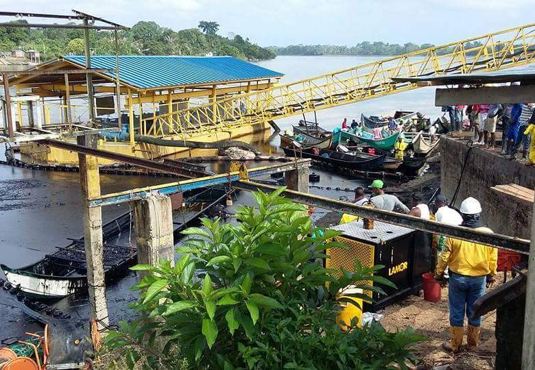 Ecopetrol informó que se han recolectado miles de galones de crudo derramado en los ríos y la costa de Tumaco. La muerte de peces revela la magnitud del desastre ambiental. Otras especies como tortugas y aves también fueron afectadas. FOTO cortesía