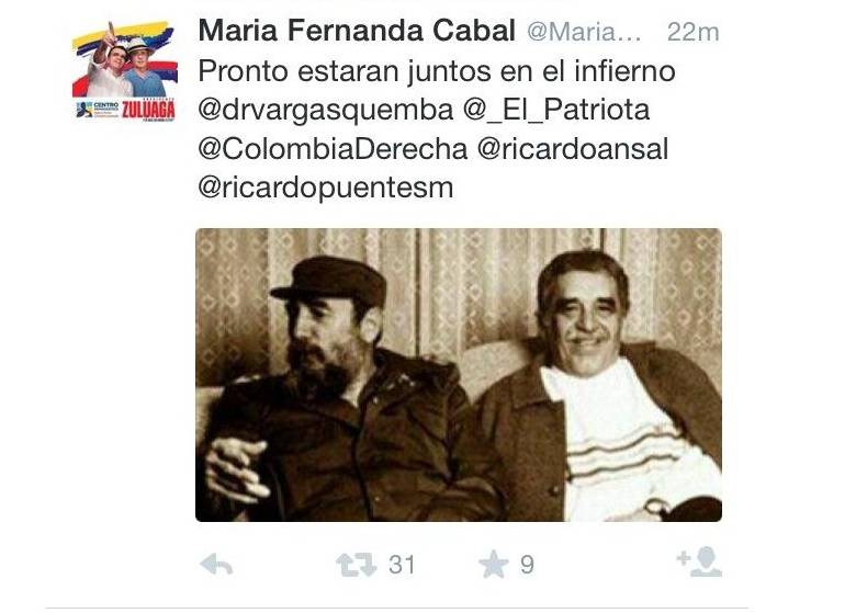 María Fernanda Cabal sobre Fidel: ¡No hay mal que dure 100 años!