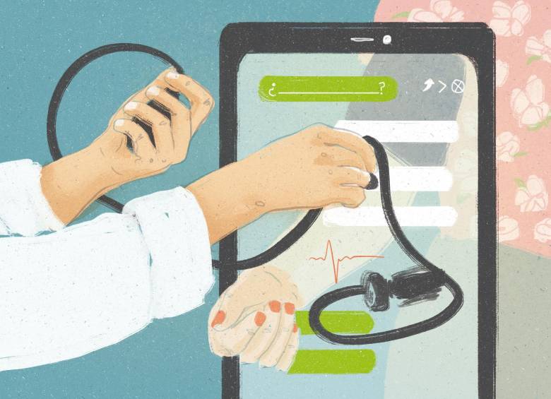 La telemedicina permite desde una consulta por un chat hasta un tratamiento a una enfermedad crónica a distancia. Ilustración: Laura Ospina