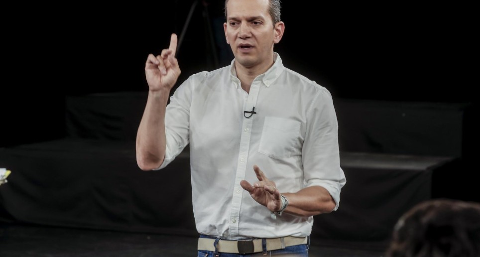 Alfredo Ramos, durante el debate organizado por EL COLOMBIANO y Telemedellín. Foto: Andrés Camilo Suárez Echeverry