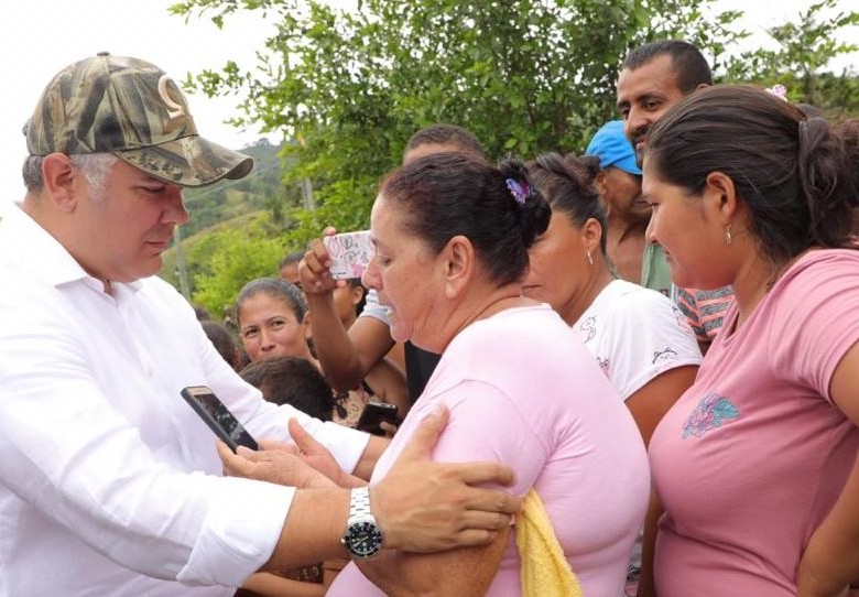 El Presidente Iván Duque estuvo durante dos días en municipios del Bajo Cauca para analizar la situación de seguridad. Foto: Twiter Iván Duque