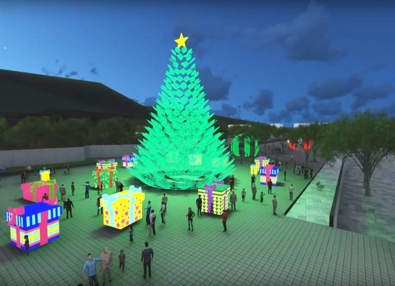 Entre el Jardín Botánico y el Parque Explora estará ubicado el árbol de Navidad, de 24 metros de altura. FOTO cortesía epm