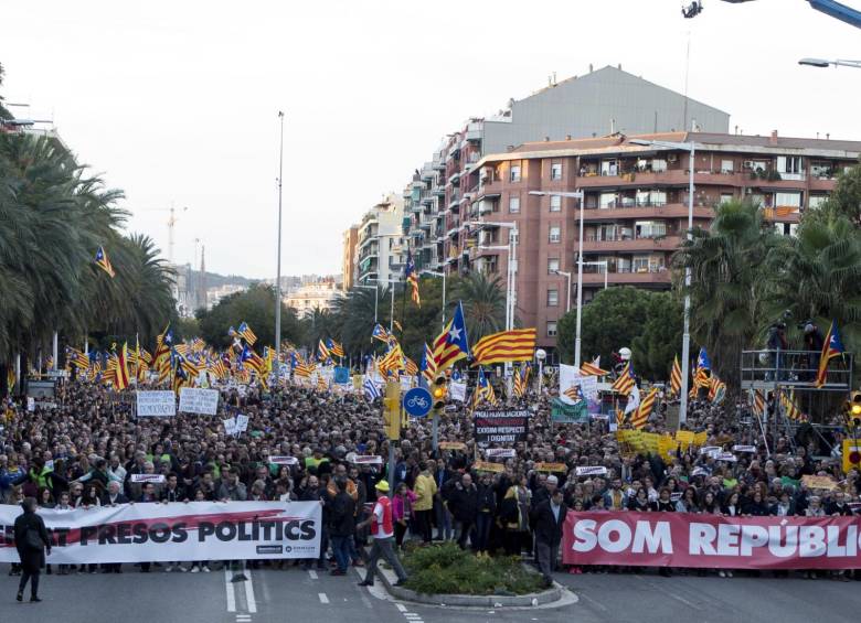 Independentistas catalanes se tomaron las calles de Bruselas