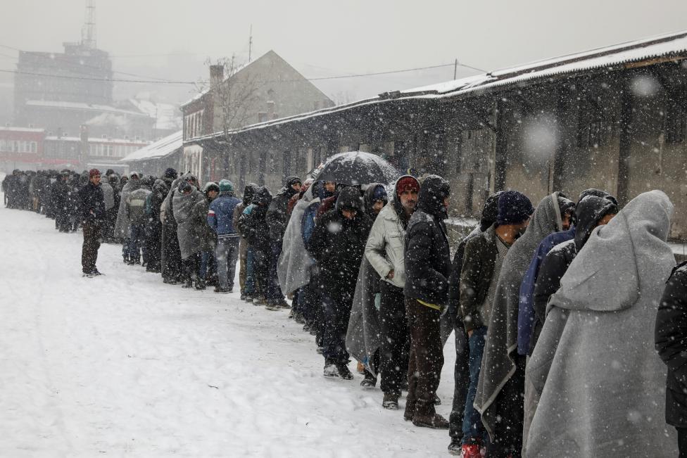 Docenas de refugiados asiáticos, afganos y paquistaníes, algunos con niños, acampan en tiendas improvisadas en temperaturas de hasta 4 grados Fahrenheit en la frontera norte de Serbia, esperando su turno para intentar entrar a Hungría. FOTO Reuters