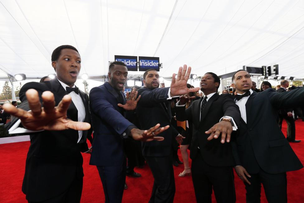 Elenco de la cinta Straight Outta Compton. FOTO Reuters 