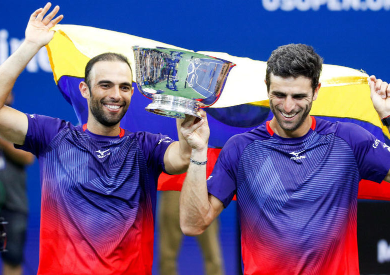 Juan Sebastián Cabal y Robert Farah, tenistas número uno del ranquin ATP de dobles, hacen parte del equipo colombiano que disputará la fase final de la Copa Davis. FOTO EFE