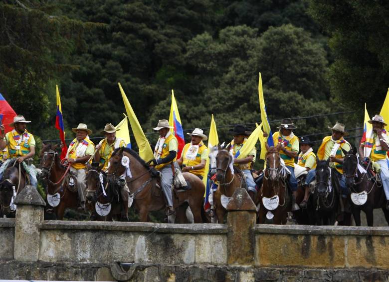 Durante la edición de la Ruta Libertadora que se realizó hace 10 años, los caminantes se concentraron en Ventaquemada, Boyacá. FOTO Colprensa.