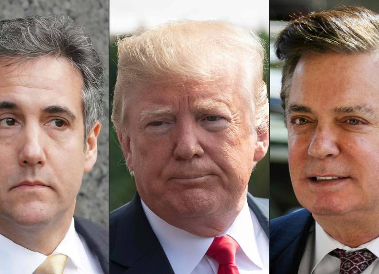  Michael Cohen, exabogado de Trump; Donald Trump, presidente de Estados Unidos, y exjefe de campaña de Trump, Paul Manafort. 