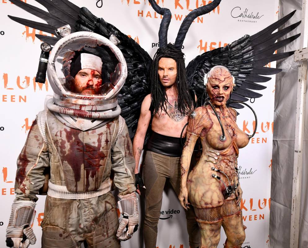 Tom Kaulitz, Bill Kaulitz y Heidi Klum. FOTO AFP