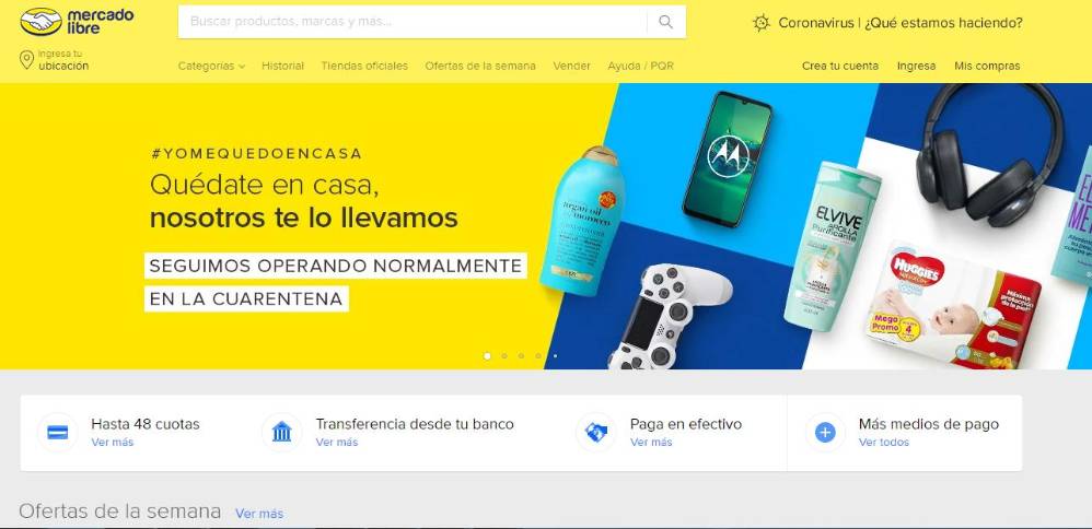 Mercado Libre quiere canalizar las donaciones a través de Mercado Pago. FOTO PrintScreen.