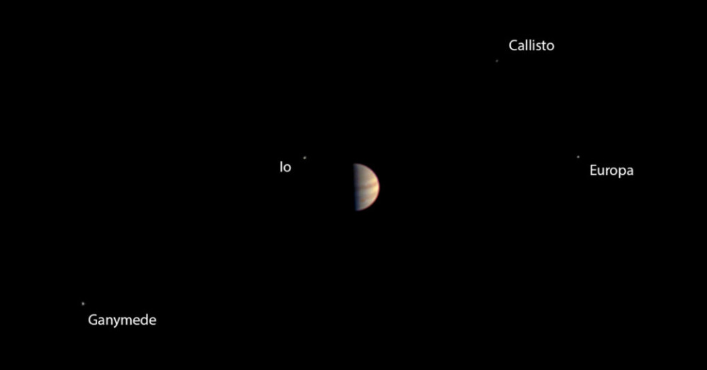 Juno captó en time-lapse el movimiento de las lunas de Júpiter. FOTO REUTERS