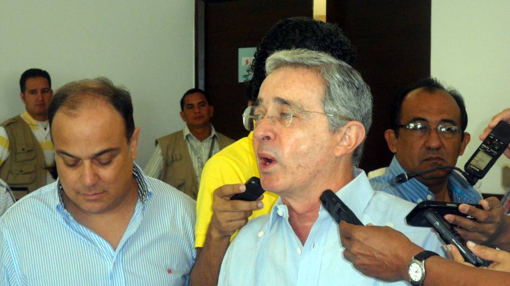 El expresidente y ahora senador Álvaro Uribe Vélez, se expresó este lunes luego de la firma de los acuerdos entre el Gobierno y las Farc. FOTO COLPRENSA